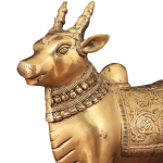 Brass Standing Nandi Statue Golden Temple Art - Premium Sacred Bull | Jaipurio